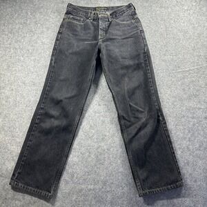 Vtg Y2K Anchor Blue Original Jeans Mens 28x30 Black Denim Straight Leg 90s Flaw